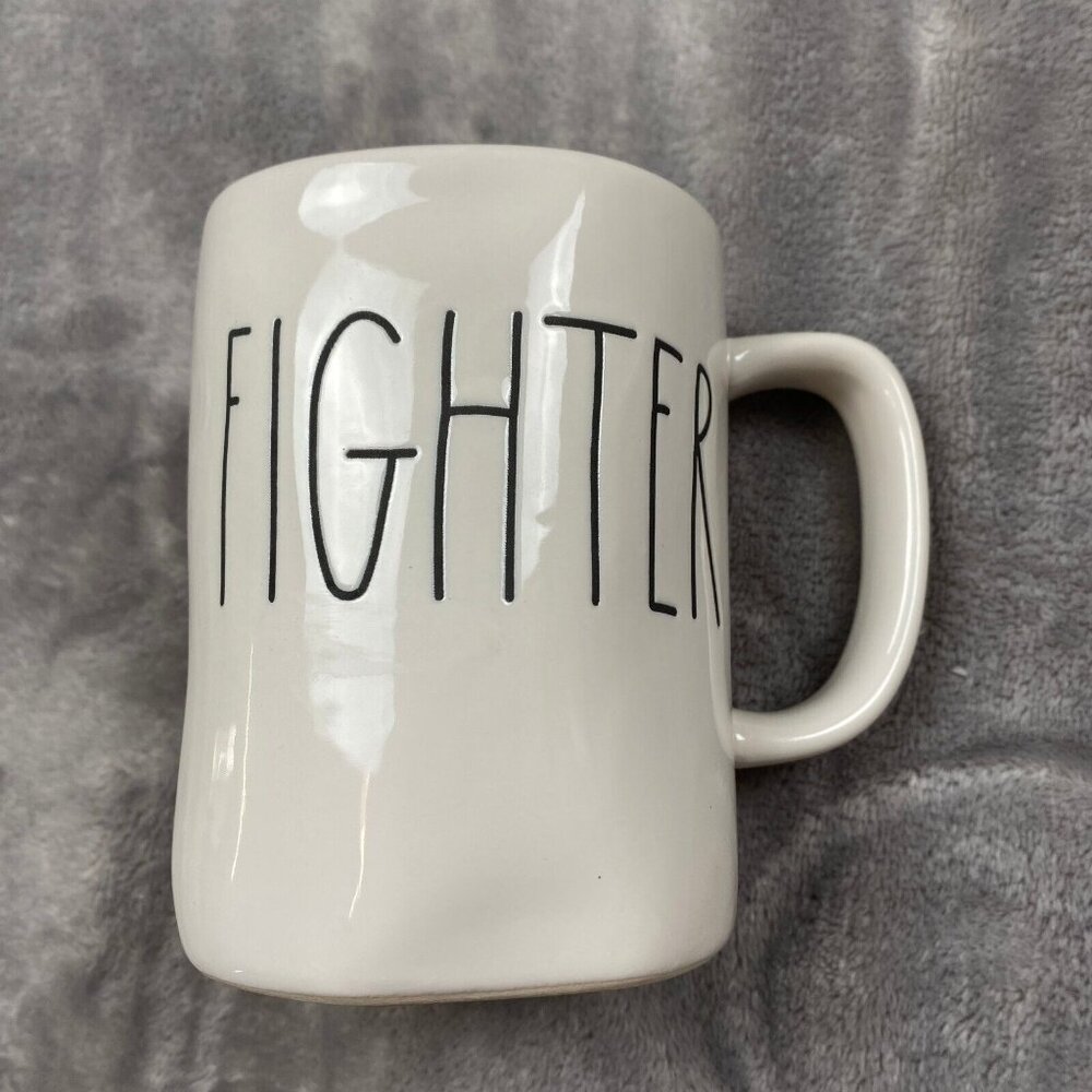 Rae Dunn Artisan Collection By Magenta Ivory Ceramic "Fighter" Tea Coffee Mug